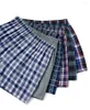 Underbyxor 6st Boxer Shorts Casual Plaid Elastic Waistband Button Mens Underwear Woven For Home