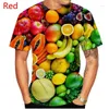 Męskie koszule 2023 Fashion Fruit 3D Printed i damskie letnie koszulka z krótkim rękawem TOP T-shirt