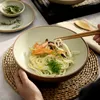 Tigelas muito criativas para sopa e macarrão ramen elegante e bonito conjunto de talheres de restaurante de cerâmica grande