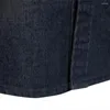 Camicie casual da uomo 2023 Camicia di jeans alla moda Top a manica lunga tinta unita Cardigan slim fit da uomo