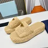 Дизайнерские сандалии вязаные крючковые платформы Slipper Sandals 3,5 см. Женщины слайды