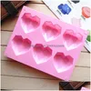 Bakningsformar 6 Cavity Diamond Love Heart Sile Mod Cake Decorating Tools Mold Bakware Form For Soap Mousse PASKE Drop Delivery Hom Dhwz8