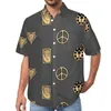 メンズカジュアルシャツJojos Bizzare Adventures Emblems Beach Shirt Hawaii Street Style Blouses Man Custom 3xl 4xl