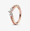 Вечное блестящее чередующее кольцо для Pandora 18K Rose Gold Cocking Ring