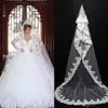 Vintage White Ivory One Layer Wedding Veil Lace Edged Chapel Length Romantic Bridal Veils with Comb Cheap Ready to ship CPA091235L