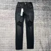 Jeans viola di marca firmati da uomo strappati diritti regolari denim strappati lavati vecchio lungo moda buco Stack92vc