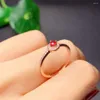 Cluster Ringen Natuurlijke En Echte Ruby Ring Zilver 925 Vrouw Voor Charme Luxe Designer Vinger Vrouwen Fijne Sieraden