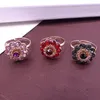 Klusterringar 10st/Lot Fashion Colorful Rhinestone Butterfly Heart Flower Open Jewelry for Women Mix Style