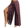 Pantaloni Harem Fessura Gamba Larga Yoga Palazzo Casual Beach Boho Hippie per Donna