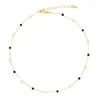 Hänghalsband boho stil pärlor delikat halsband vintage färgkoordinerad metall choker koreanska mode smycken för kvinnor 2023