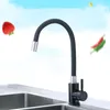 Kitchen Faucets Silica Gel Flexible 360 Rotation Black Faucet Sink Mixer And Cold Water SUS304 Stainless Steel Bathroom Basin Taps