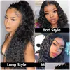 Lace Wigs Loose Curl 250 Density 13X6 Front Human Hair 360 Frontal Wig Brazilian Remy Water Wave 30 Inch Fl You May Drop Delivery Prod Dhnlq