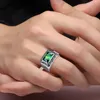 Alyans Bonlavie Fine 6 8ct Emerald Erkekler Halka Katı 925 Sterling Sliver mücevher nişan 6 14 230804