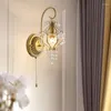 Wandlamp Vintage Schansen Met Schakelaar Slaapkamer Lichtpunt Kristallen Trap Decor Huishoudapparatuur