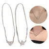 Hanger Kettingen Magnetische Charm Ketting Sprankelende Zirconia En Harten Choker Sleutelbeen Ketting Magneet Vrouwen Feest