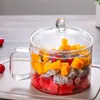 Kommen Hittebestendig Hoge Borosilicaatglas Helder Water Cup Grote Capaciteit Instant Noodle Fruit Slakom Met Deksel Servies 1L