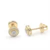 Aangepaste sieraden 10k 14k 18k Real Gold Stud Earring Diamond Screw Back Hiphop Sieraden Oorbellen voor mannen