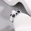 Cluster Ringe 925 Sterling Silber Einzigartiger Panda Ring für Frauen Schmuck Finger Offen Vintage Handgemacht Allergie Party Geburtstagsgeschenk