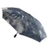 Parasol Elephant 8 Ribs Auto Parasol 3D Animal Sun and Rain Black Coat Portable dla mężczyzn kobiety