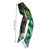 Scarves Oil Painting Artistic Style Narrow Long Silk Scarf Women Luxury Head Neck Satin Bag Ribbon Lady Hair Tie Band