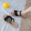 Zomer sandalen schoenen 2023 Vrouw Flat Sandalias Mujer Thin Strips Gladiator Beach Ladies Flip Flops Slides 8330