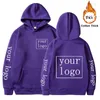 Men's Hoodies Your Own Design Cotton Thicken Brand Logo/Picture Personalized Custom Text DIY Print Sweatshirt Men's Casual Warm Tops
