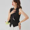 Frauenwesten 2023 Frühling Sommer Koreanische All-passende Elegante Büro Dame Dünne Anzug Weste Mode Frauen Kurze Weibliche Tops q196