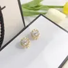 Mode kvinnliga designer charm studörhängen toppkvalitet rostfritt stål guld silver pläterad örhänge kristall pärla semester bröllop smycken gåva