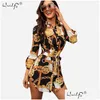 Femmes Blouses Chemises Femmes Y Manches Moyennes Chaîne Imprimer Robes Élégantes Casual Top Blusas Chemise Femme Tops Drop Delivery Vêtements Dhzlb