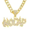 Hip Hop Hommes Rappeur diamant pendentif collier créatif brillant chaud NOCAP pendentif micro-insert zircon bijoux boîte de nuit accessoire Chandail Clavicule Chaîne Cubaine 1635