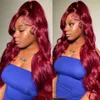 13x4 Red Body Wave Colored Lace Front Wigs for Women Brazilian HD Transparent Lace Frontal Wig Pre Plucked Glueless