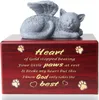 Autres fournitures pour chats Urne en bois pour animaux de compagnie de haute qualité pour chiens et chats avec urnes pour commémorer les animaux de compagnie motif de pied Angel Dog 230804