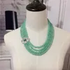 Tour de cou vendre naturel Dongling perles de pierre verte multi-couches Micro incrustation Zircon fermoir collier bijoux de mode