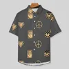 メンズカジュアルシャツJojos Bizzare Adventures Emblems Beach Shirt Hawaii Street Style Blouses Man Custom 3xl 4xl