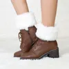 Women Socks Fashion Soft Crochet Knit Wool Plush Winter Sock Cover Anklets