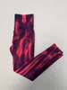Neue Aurora Tie Dye Yoga-Hose für Damen, nahtlos, hohe Taille, pfirsichfarbene Hüfte, Fitness, schnell trocknende Sport-Leggings