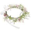 Dekoracyjne kwiaty kwiatowe opaska na dziewcząt włosy krawatowe pałąki ślubne korony kobiety sztuczny kwiatowy wieniec