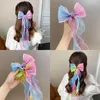 Hair Accessories Bow Hairpin Children Net Red 2023 Back Head Female Super Fairy Braided Tassel Streamer Headwear