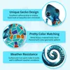 Decorative Objects Figurines 2Pcs Blue Mosaic Gecko Wall Artwork for Home Decoration Sculpture Statue Cute Pendant of Living Room Bedroom Office 230804