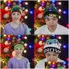 Decorações de Natal Chapéus de Led Gorro Camisola Papai Noel Iluminado Malha Chapéu de Inverno Para Crianças Adt Festa Aquecedor Boné Drop Delivery Home Garde Dh8Pv