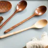 Colheres Colher de Pau 6 Peças para Comer Misturar Cozinhar Sopa de Madeira Cabo Longo com Utensílio de Cozinha Estilo Japonês 230804