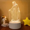 Objets décoratifs Figurines Crucifixion de Jésus Veilleuses créatives Nouveauté Illusion Veilleuse 3D Illusion Lampe pour la maison Lumières décoratives Goutte 230804