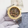 Herenhorloge ontwerper luxe automatisch uurwerk uurwerk display horloge van hoge kwaliteit maat 42MM roestvrij staal Transparant uurwerk Orologio. mode horloges