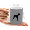 Tazas Whippet Silhouette (S) Taza blanca Taza de té de cerámica de 11 oz Café Amigos Regalo de cumpleaños Whippets Perro galgo italiano