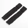 Femmes chaussettes 1 paire hiver tricoté laine chaud Leggings Vintage Lingge couleur unie thermique longue fourrure