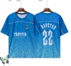 Trapstar Mesh Football Jersey Blue No.22 Men Sportwear T-Shirt W220811 Tidal Current Movement23