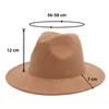 Ull fedora topp hatt eleganta kvinnor fascinator hattar party kyrka bred brim panama file cap män klär sol hattar sombreros