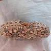 Evening Bags 100 Handmade Pink Diamond Party Clutch Purse Flower Crystal Lady Wedding Bridesmaid Clutches Minaudiere 230804