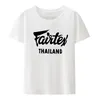 Herren T-Shirts Muay Thai Kickboxen Fairtex Mann T-Shirt Schwarz Lässig Rundhals Lose Grafik Hipster Thailand T-Shirt Mode Atmungsaktiv Männlich