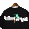 Vintage Street Coconut Letter Korta ärmar Runda nackpalm Loose Angel Casual T-shirt American Trend